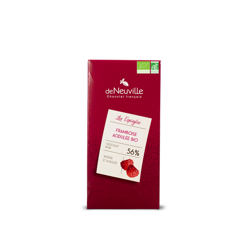 Tablette Bio noir 56% Chocolat framboise Hover
