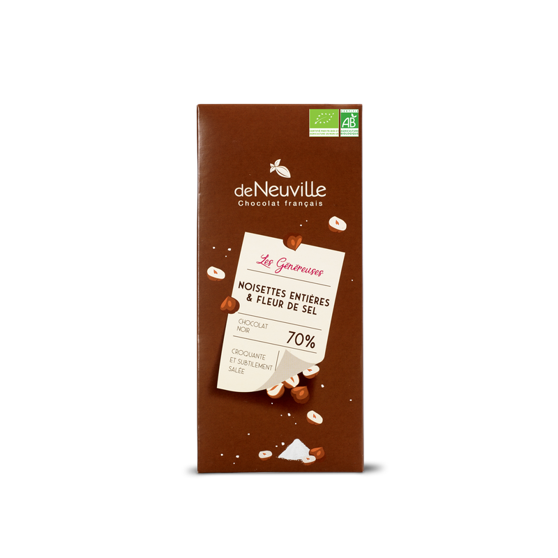Maxi tablette Bio noir 70% - Fleur de sel Hover