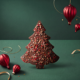 Mendiant sapin au chocolat noir et framboise